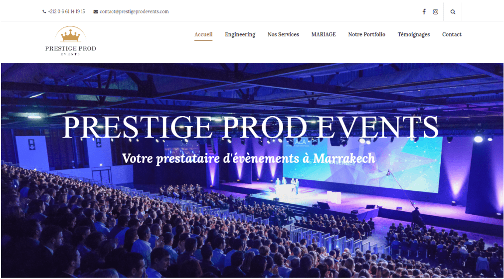 prestige prod events Site Web Marrakech