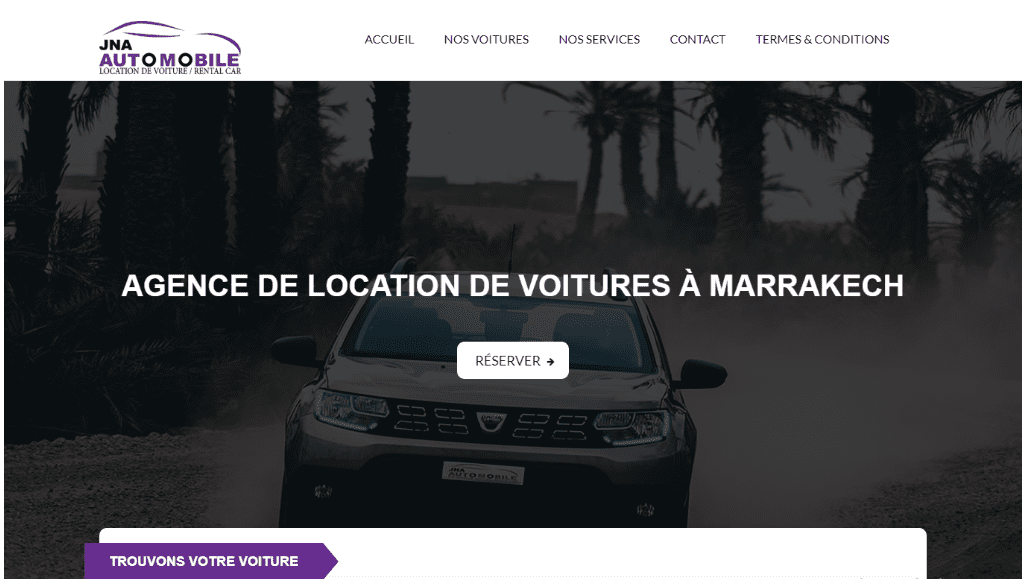 AGENCE DE LOCATION DE VOITURES Site Web Marrakech