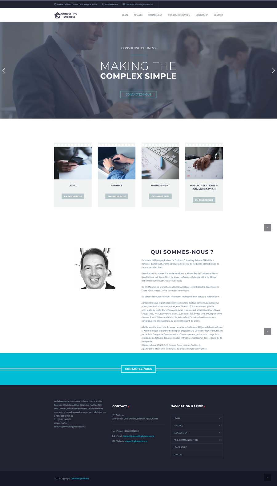 Réalisation site web Marrakech - Consulting Business
