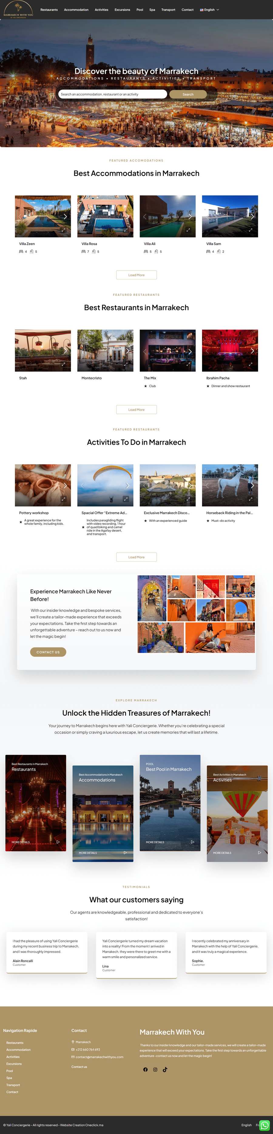 Réalisation site web Marrakech - Marrakech with you