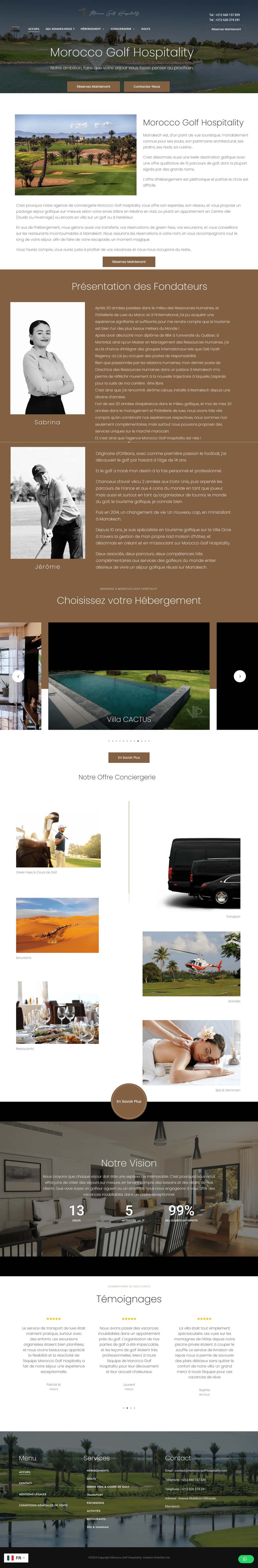 Réalisation site web Marrakech - Morocco Golf Hospitality