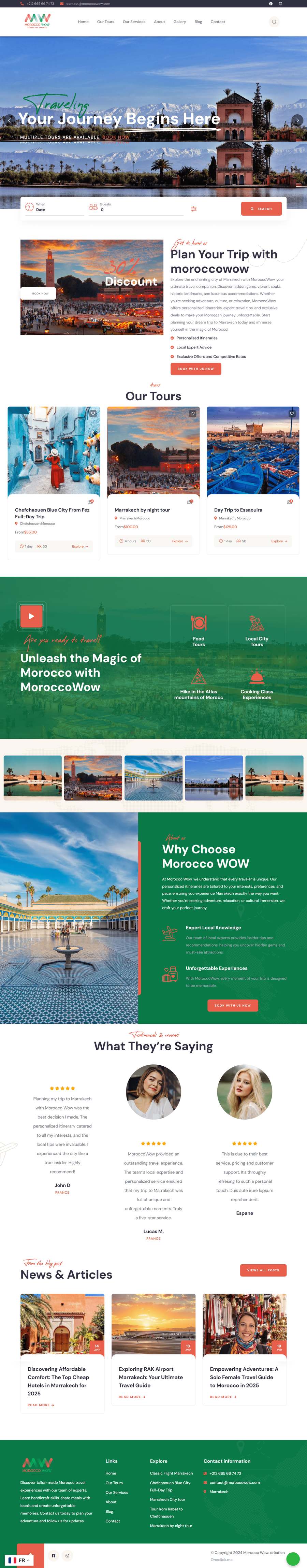 Réalisation site web Marrakech - Moroccowow