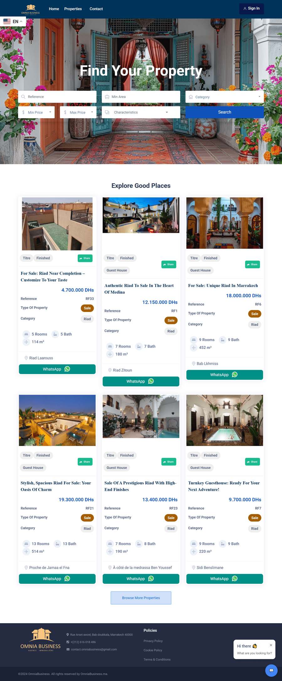 Réalisation site web Marrakech - Omnia Business