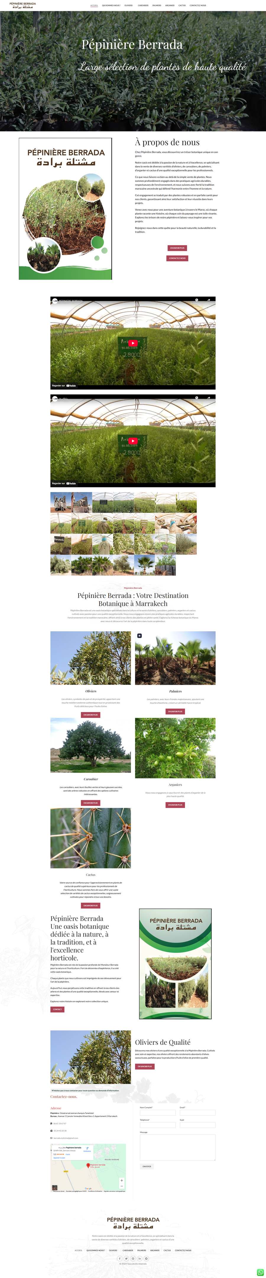 Réalisation site web Marrakech - Pepiniere Berrada
