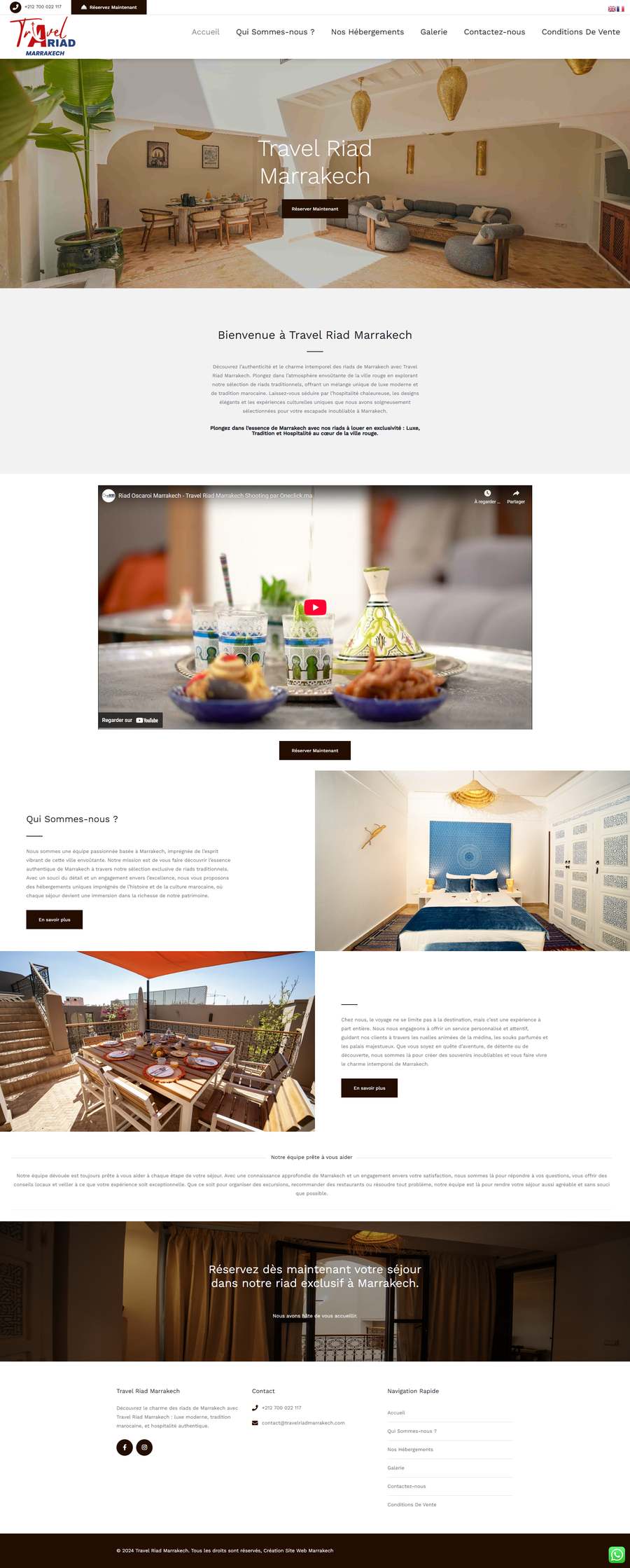 Réalisation site web Marrakech - Travel Riad Marrakech